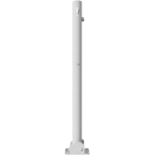 Barrier posts | Steel tube  60 x 2,5 mm | foldable | with Euro profile cylinder lock | to be fixed by plugswith base plate 100 x 150 mm | hot-dip galvanized | with 2 eyelets